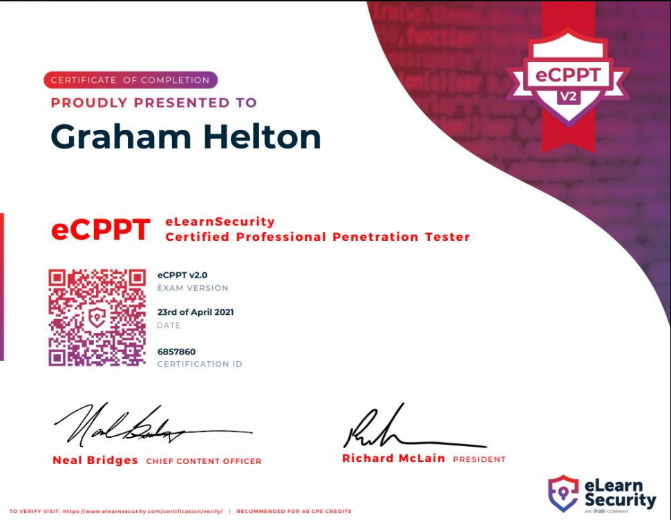 eCPPT Certified